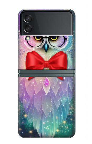 W3934 Fantasy Nerd Owl Case Cover Custodia e Flip Case per Samsung Galaxy Z Flip 3 5G