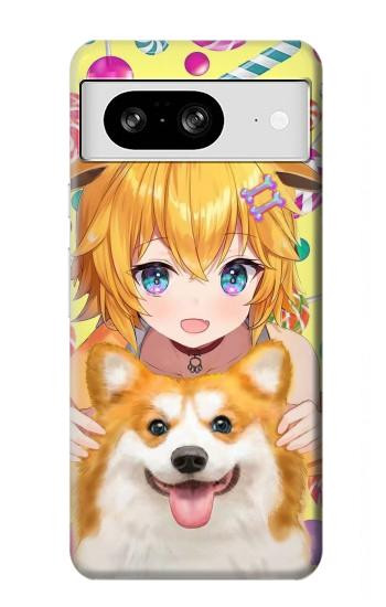 W3918 Baby Corgi Dog Corgi Girl Candy Case Cover Custodia e Flip Case per Google Pixel 8
