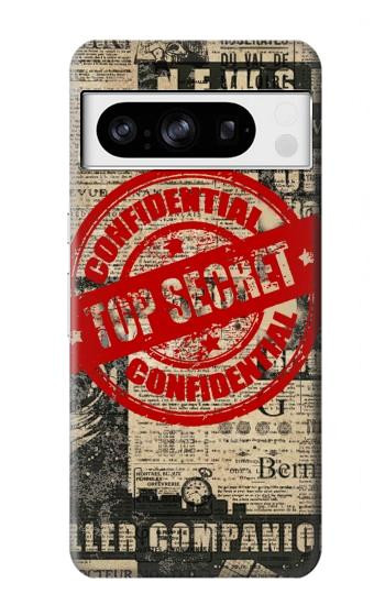 W3937 Text Top Secret Art Vintage Case Cover Custodia e Flip Case per Google Pixel 8 pro