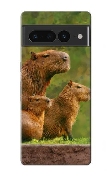 W3917 Capybara Family Giant Guinea Pig Case Cover Custodia e Flip Case per Google Pixel 7 Pro