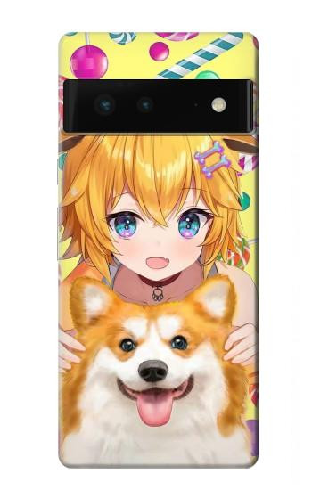 W3918 Baby Corgi Dog Corgi Girl Candy Case Cover Custodia e Flip Case per Google Pixel 6