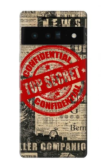 W3937 Text Top Secret Art Vintage Case Cover Custodia e Flip Case per Google Pixel 6 Pro