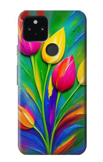 W3926 Colorful Tulip Oil Painting Case Cover Custodia e Flip Case per Google Pixel 5