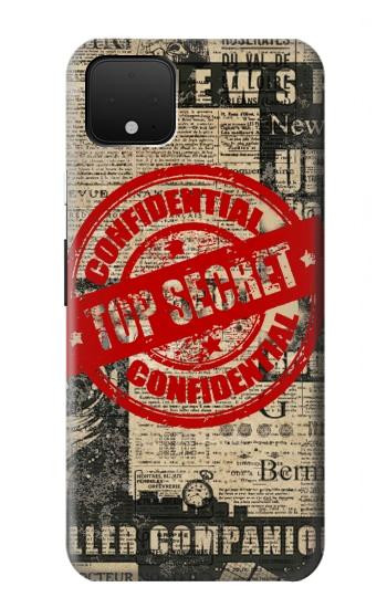 W3937 Text Top Secret Art Vintage Case Cover Custodia e Flip Case per Google Pixel 4