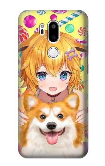 W3918 Baby Corgi Dog Corgi Girl Candy Case Cover Custodia e Flip Case per LG G7 ThinQ