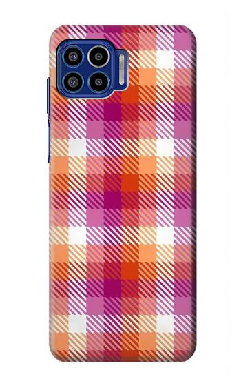W3941 LGBT Lesbian Pride Flag Plaid Case Cover Custodia e Flip Case per Motorola One 5G