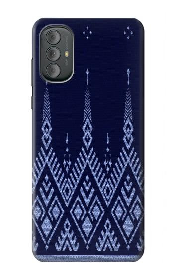W3950 Textile Thai Blue Pattern Case Cover Custodia e Flip Case per Motorola Moto G Power 2022, G Play 2023