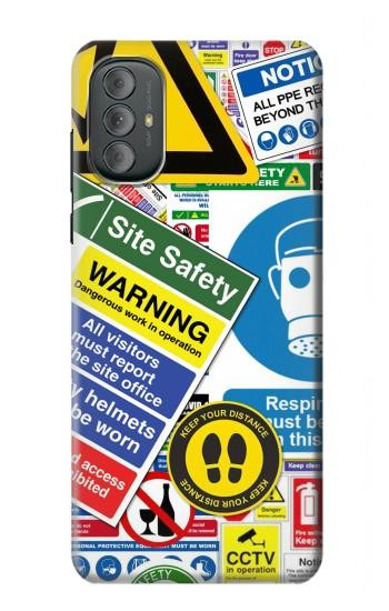W3960 Safety Signs Sticker Collage Case Cover Custodia e Flip Case per Motorola Moto G Power 2022, G Play 2023