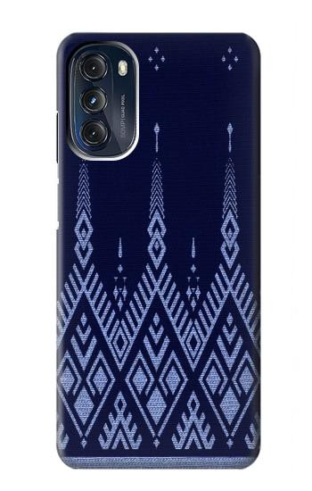 W3950 Textile Thai Blue Pattern Case Cover Custodia e Flip Case per Motorola Moto G 5G (2023)