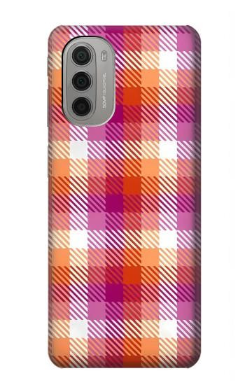 W3941 LGBT Lesbian Pride Flag Plaid Case Cover Custodia e Flip Case per Motorola Moto G51 5G