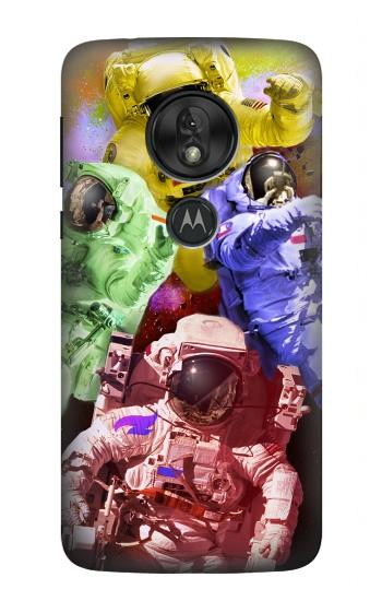 W3914 Colorful Nebula Astronaut Suit Galaxy Case Cover Custodia e Flip Case per Motorola Moto G7 Play