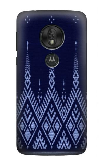 W3950 Textile Thai Blue Pattern Case Cover Custodia e Flip Case per Motorola Moto G7 Power