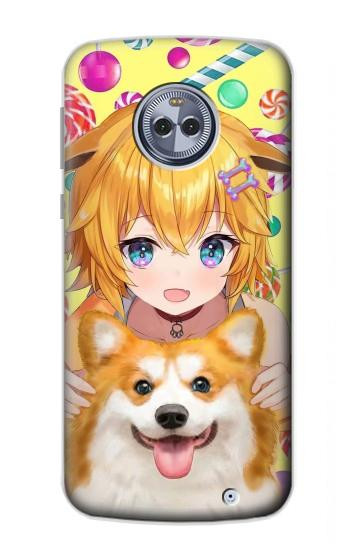 W3918 Baby Corgi Dog Corgi Girl Candy Case Cover Custodia e Flip Case per Motorola Moto X4