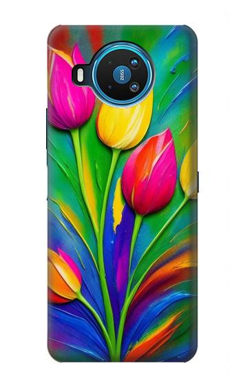 W3926 Colorful Tulip Oil Painting Case Cover Custodia e Flip Case per Nokia 8.3 5G