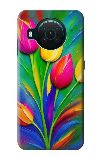 W3926 Colorful Tulip Oil Painting Case Cover Custodia e Flip Case per Nokia X10