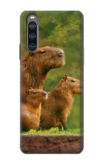 W3917 Capybara Family Giant Guinea Pig Case Cover Custodia e Flip Case per Sony Xperia 10 IV