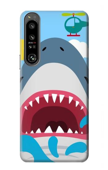 W3947 Shark Helicopter Cartoon Case Cover Custodia e Flip Case per Sony Xperia 1 IV