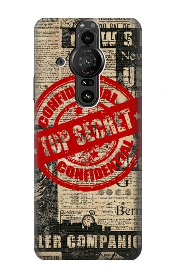 W3937 Text Top Secret Art Vintage Case Cover Custodia e Flip Case per Sony Xperia Pro-I