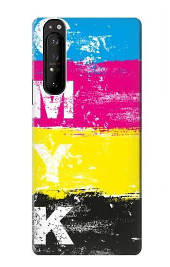 W3930 Cyan Magenta Yellow Key Case Cover Custodia e Flip Case per Sony Xperia 1 III