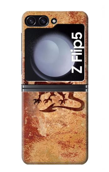 W2485 Dragon Metal Texture Graphic Printed Case Cover Custodia e Flip Case per Samsung Galaxy Z Flip 5