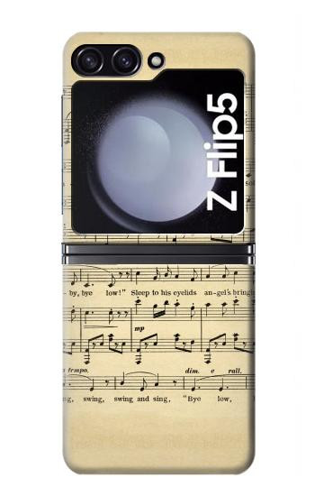 W2504 Vintage Music Sheet Case Cover Custodia e Flip Case per Samsung Galaxy Z Flip 5