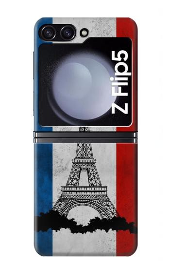 W2859 Vintage France Flag Eiffel Tower Case Cover Custodia e Flip Case per Samsung Galaxy Z Flip 5