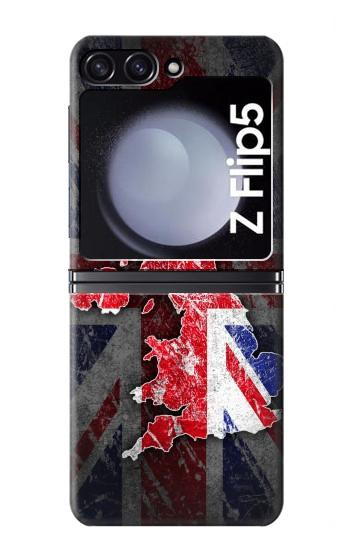 W2936 UK British Flag Map Case Cover Custodia e Flip Case per Samsung Galaxy Z Flip 5