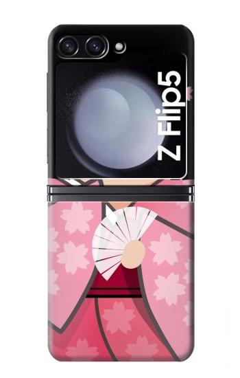 W3042 Japan Girl Hina Doll Kimono Sakura Case Cover Custodia e Flip Case per Samsung Galaxy Z Flip 5