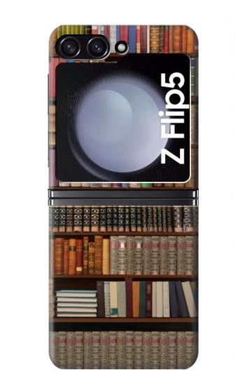 W3154 Bookshelf Case Cover Custodia e Flip Case per Samsung Galaxy Z Flip 5