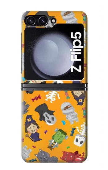 W3275 Cute Halloween Cartoon Pattern Case Cover Custodia e Flip Case per Samsung Galaxy Z Flip 5