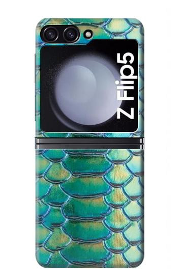W3414 Green Snake Scale Graphic Print Case Cover Custodia e Flip Case per Samsung Galaxy Z Flip 5