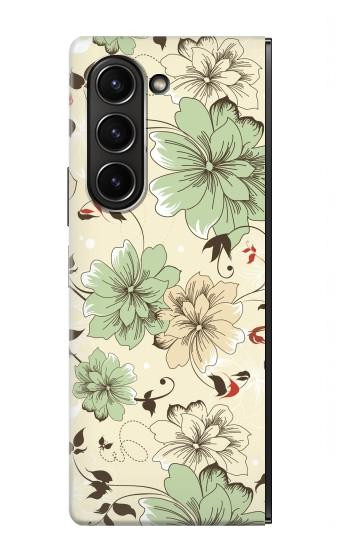 W2179 Flower Floral Vintage Art Pattern Case Cover Custodia e Flip Case per Samsung Galaxy Z Fold 5