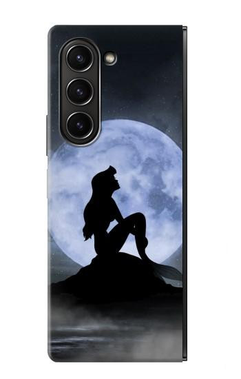 W2668 Mermaid Silhouette Moon Night Case Cover Custodia e Flip Case per Samsung Galaxy Z Fold 5
