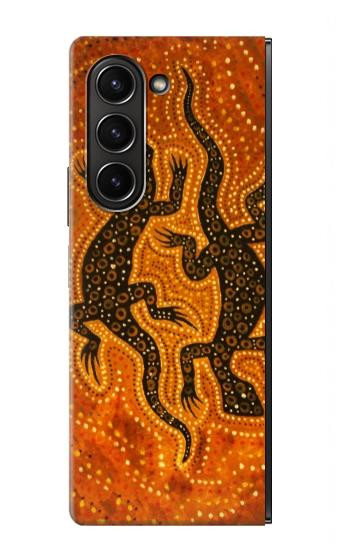 W2901 Lizard Aboriginal Art Case Cover Custodia e Flip Case per Samsung Galaxy Z Fold 5