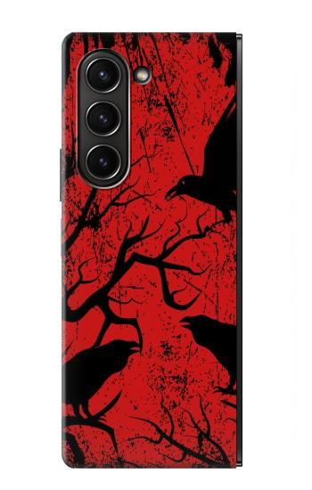 W3325 Crow Black Blood Tree Case Cover Custodia e Flip Case per Samsung Galaxy Z Fold 5