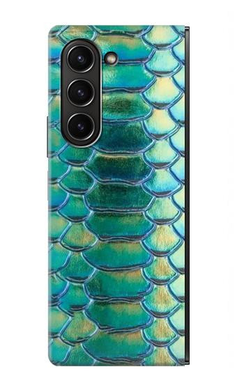 W3414 Green Snake Scale Graphic Print Case Cover Custodia e Flip Case per Samsung Galaxy Z Fold 5