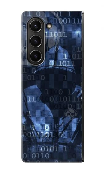 W3431 Digital Code Cyber Hacker Case Cover Custodia e Flip Case per Samsung Galaxy Z Fold 5