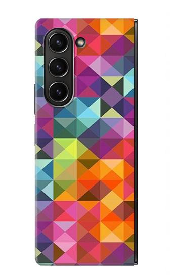 W3477 Abstract Diamond Pattern Case Cover Custodia e Flip Case per Samsung Galaxy Z Fold 5