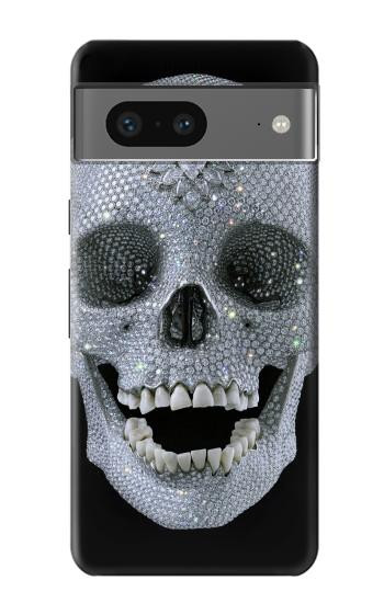 W1286 Diamond Skull Case Cover Custodia e Flip Case per Google Pixel 7a