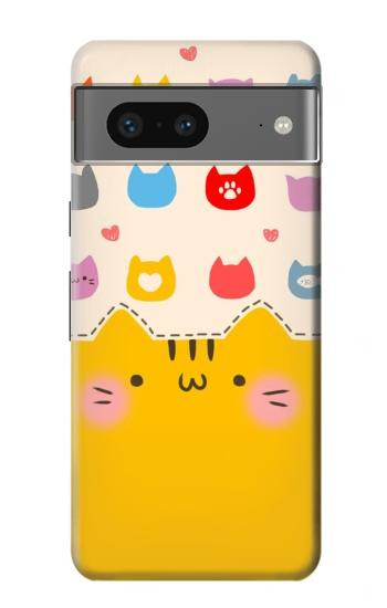 W2442 Cute Cat Cartoon Funny Case Cover Custodia e Flip Case per Google Pixel 7a