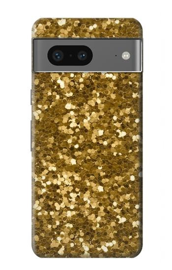 W3388 Gold Glitter Graphic Print Case Cover Custodia e Flip Case per Google Pixel 7a