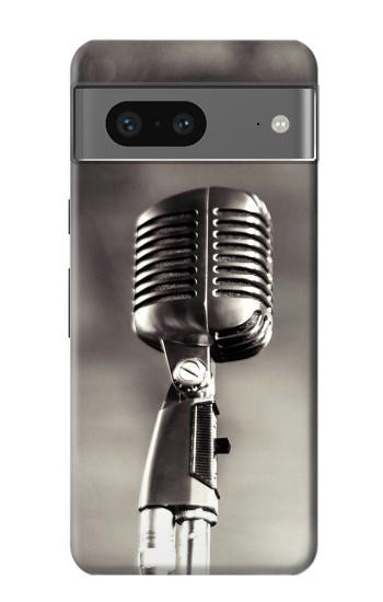 W3495 Vintage Microphone Case Cover Custodia e Flip Case per Google Pixel 7a