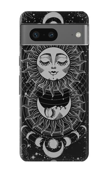 W3854 Mystical Sun Face Crescent Moon Case Cover Custodia e Flip Case per Google Pixel 7a