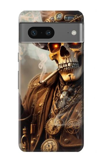 W3949 Steampunk Skull Smoking Case Cover Custodia e Flip Case per Google Pixel 7a