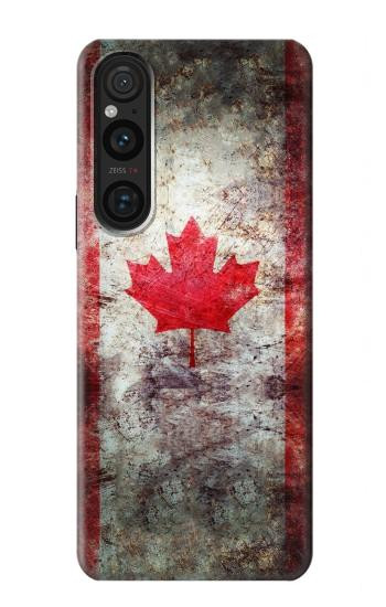 W2490 Canada Maple Leaf Flag Texture Case Cover Custodia e Flip Case per Sony Xperia 1 V