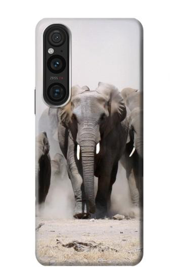 W3142 African Elephant Case Cover Custodia e Flip Case per Sony Xperia 1 V W3142 African Elephant Case Cover Custodia e Flip Case per Sony Xperia 1 V