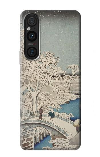 W3350 Utagawa Hiroshige Drum Bridge Yuhi Hill in Meguro Case Cover Custodia e Flip Case per Sony Xperia 1 V W3350 Utagawa Hiroshige Drum Bridge Yuhi Hill in Meguro Case Cover Custodia e Flip Case per Sony Xperia 1 V