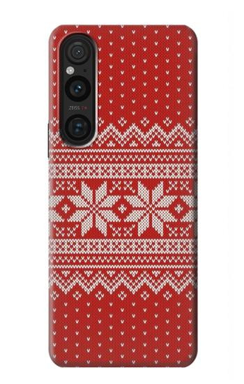 W3384 Winter Seamless Knitting Pattern Case Cover Custodia e Flip Case per Sony Xperia 1 V
