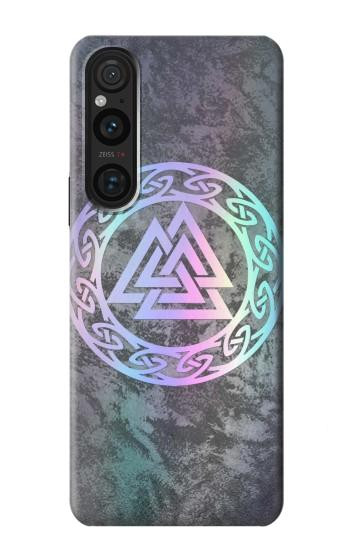 W3833 Valknut Odin Wotans Knot Hrungnir Heart Case Cover Custodia e Flip Case per Sony Xperia 1 V