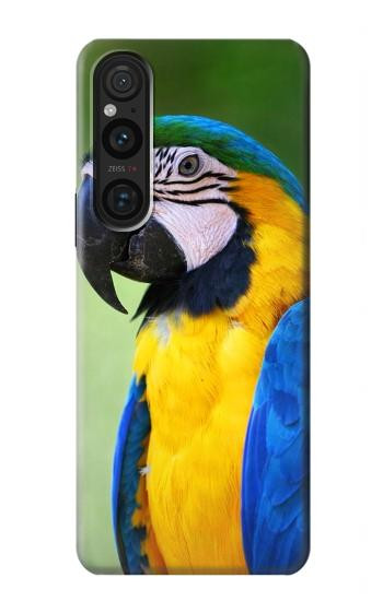 W3888 Macaw Face Bird Case Cover Custodia e Flip Case per Sony Xperia 1 V